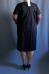 Платье "Витраж" (ОК17-020) черный с охрой (TERRА XL, Москва) — размеры 60-62