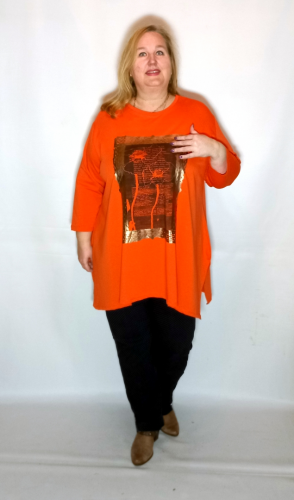 Туника BL-7766 Апельсин (Турция, разные производители) — размеры 2 размер