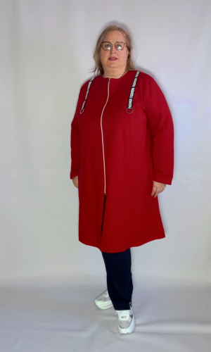 Кардиган (Крд020) красный (Smart-Woman, Россия) — размеры 64-66, 68-70, 72-74, 76-78, 80-82