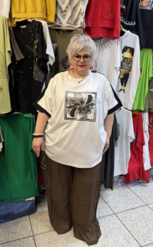 Юбка-брюки "Плиссе" 1655 шоколад (Китай, разные фабрики) — размеры 3XL, 4XL, 5 XL, 6XL