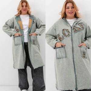 Джинсовый кардиган "LOVE" зеленый Джинсовый кардиган "LOVE" зеленый